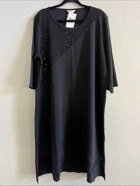Isolde Roth Women’s Black Dress w Sequin Accent Size 50/52 NWT